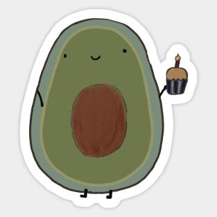 Avocado with a cupcake Sticker